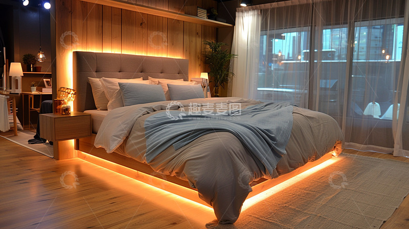 高清大图下载【趣麦麦图】简约大气卧室设计效果图