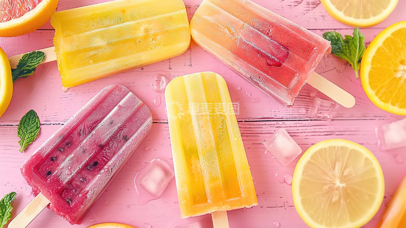 高清大图下载【趣麦麦图】芒果西瓜柠檬草莓冰棍冰棒甜食