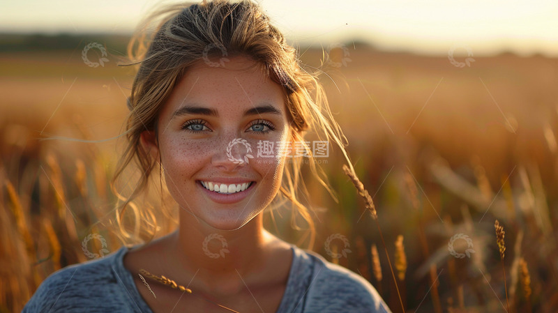 高清大图下载【趣麦麦图】微笑着的外国女人