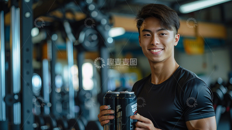 高清大图下载【趣麦麦图】健身的亚洲男性