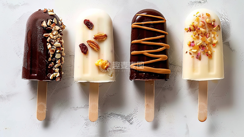 高清大图下载【趣麦麦图】巧克力奶油鲜甜美味雪糕甜食