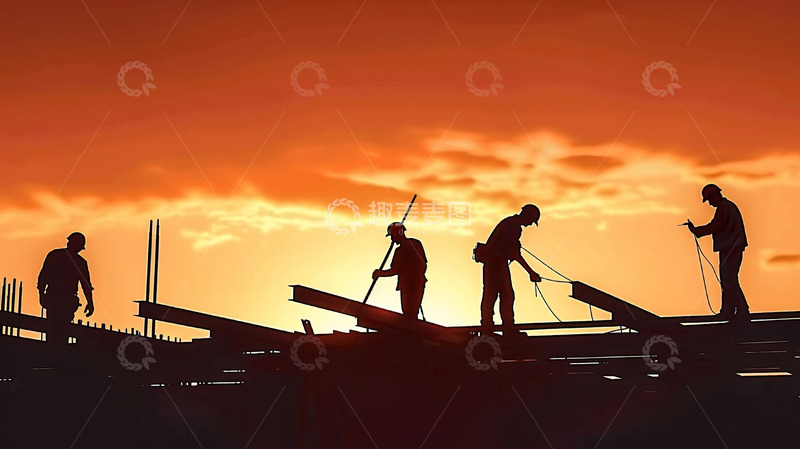 高清大图下载【趣麦麦图】建筑工地工人工作搬运场景