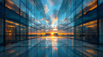 写字楼仰拍视角