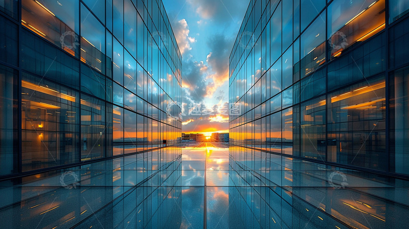 高清大图下载【趣麦麦图】写字楼仰拍视角