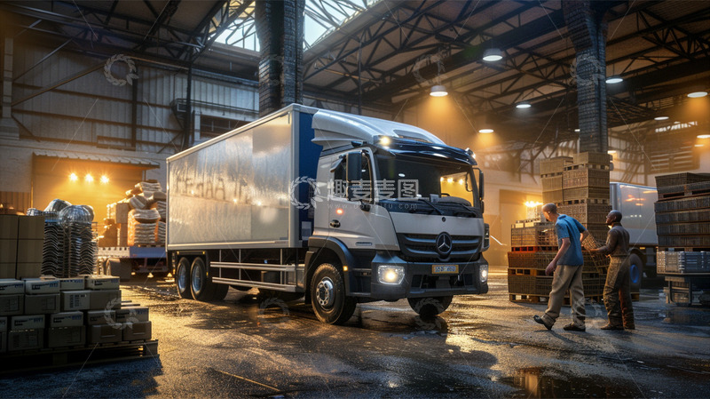 高清大图下载【趣麦麦图】汽车货物运输物流人物场景