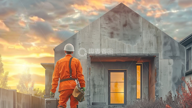 高清大图下载【趣麦麦图】工人房子工作检测检测人物形象