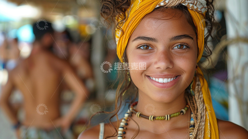 高清大图下载【趣麦麦图】微笑的非洲女性