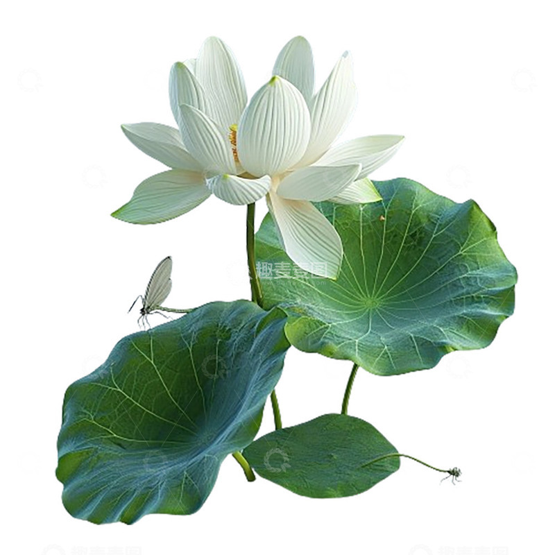 高清大图下载【趣麦麦图】白色荷花荷叶