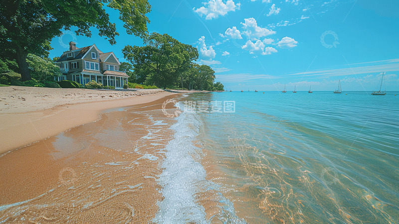高清大图下载【趣麦麦图】海边的沙滩酒店