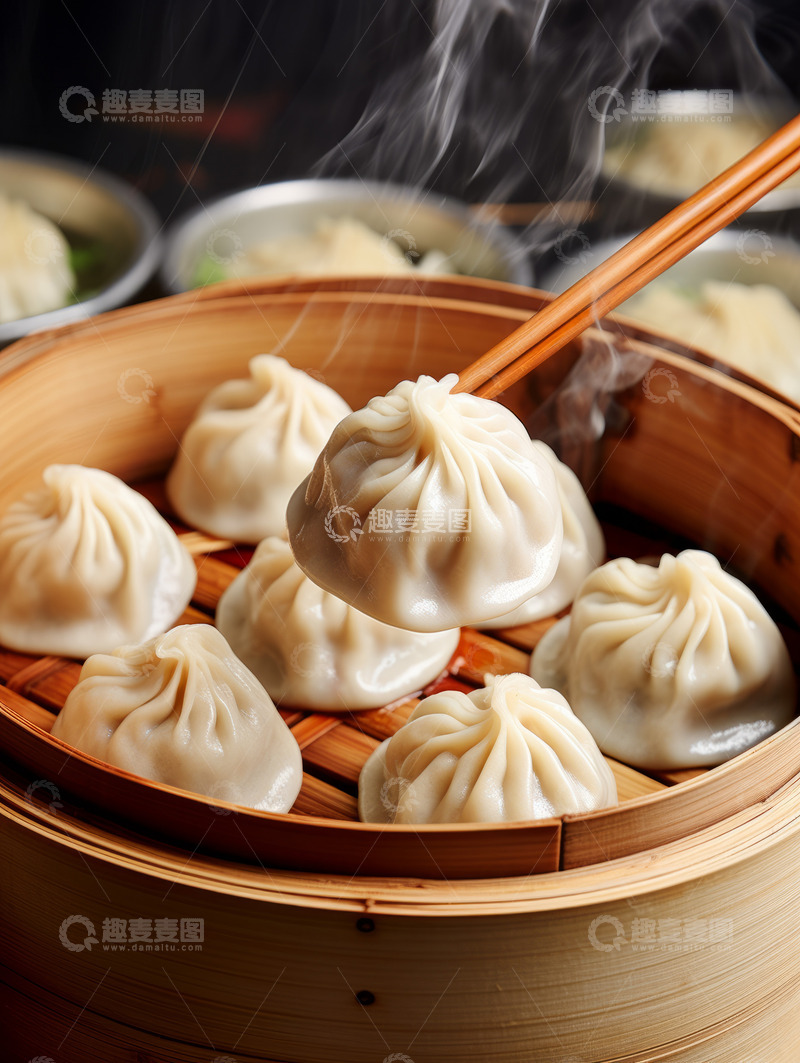 高清大图下载【趣麦麦图】灌汤包美食海报