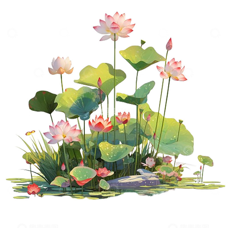高清大图下载【趣麦麦图】立夏荷花荷叶