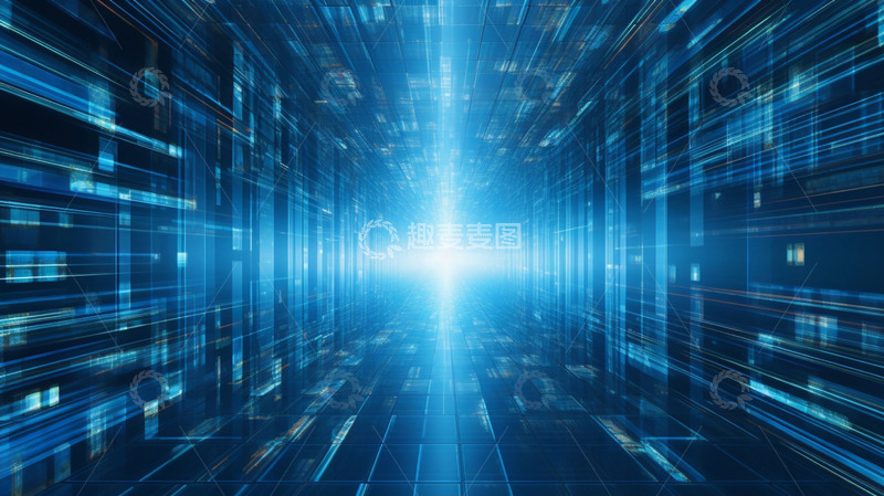 高清大图下载【趣麦麦图】科技感光效蓝色背景
