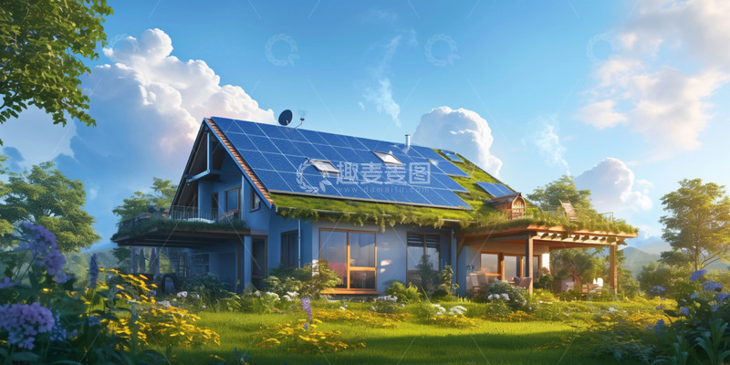 高清大图下载【趣麦麦图】太阳能发电板建筑