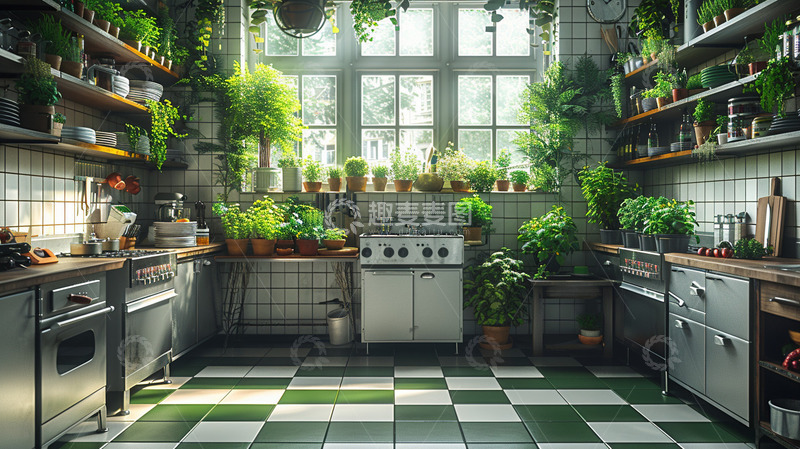 高清大图下载【趣麦麦图】厨房室内设计效果图