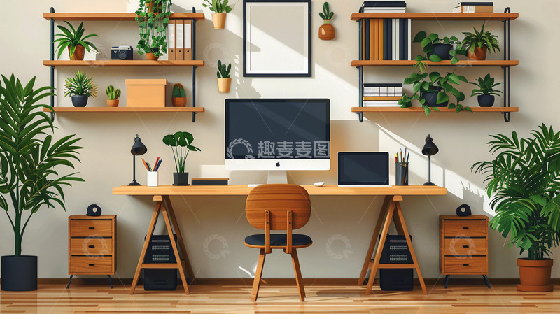 高清大图下载【趣麦麦图】室内设计书房效果图