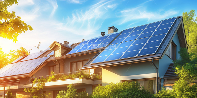 高清大图下载【趣麦麦图】房屋太阳能发电
