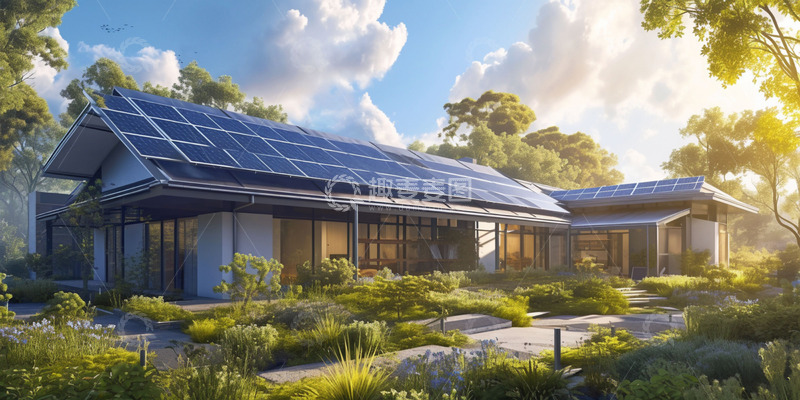 高清大图下载【趣麦麦图】房屋建筑太阳能发电