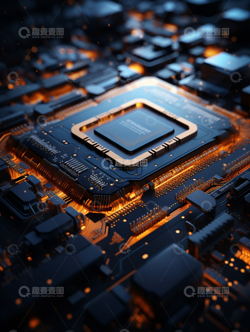 高清大图下载【趣麦麦图】商务芯片背景