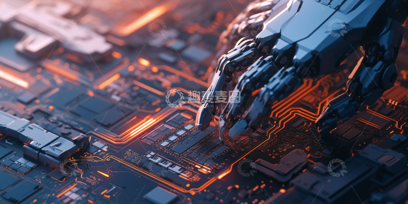 高清大图下载【趣麦麦图】科技感芯片机器手