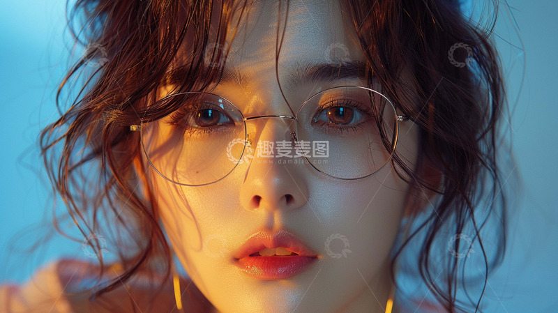 高清大图下载【趣麦麦图】短发女生面部特写