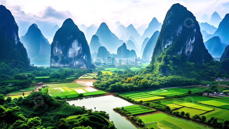 高清大图下载【趣麦麦图】江南美景绿色种植