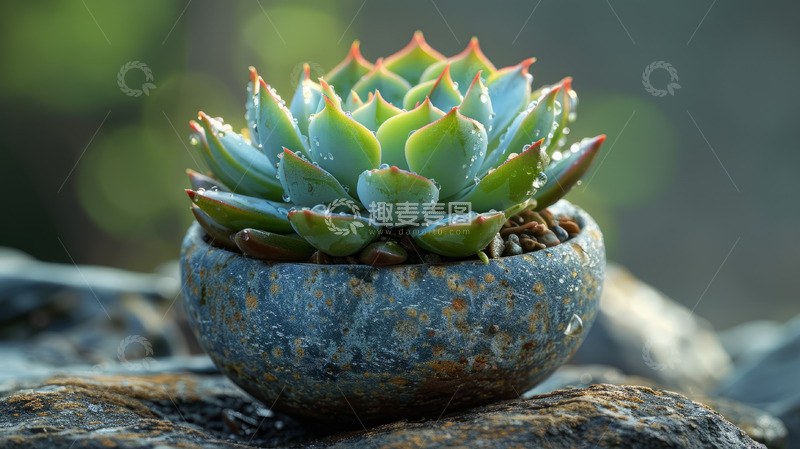 高清大图下载【趣麦麦图】花盆里的多肉植物