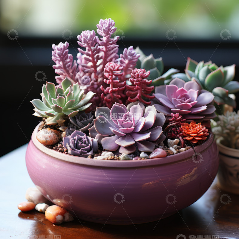 高清大图下载【趣麦麦图】陶瓷盆栽多肉植物