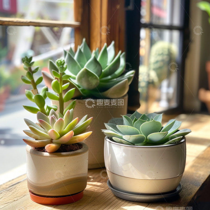 高清大图下载【趣麦麦图】植物多肉绿色盆栽