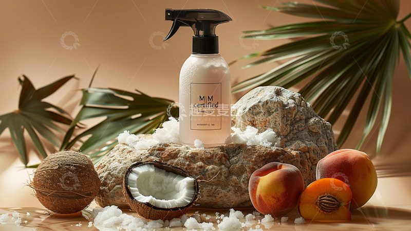 高清大图下载【趣麦麦图】椰子蜜桃护肤品