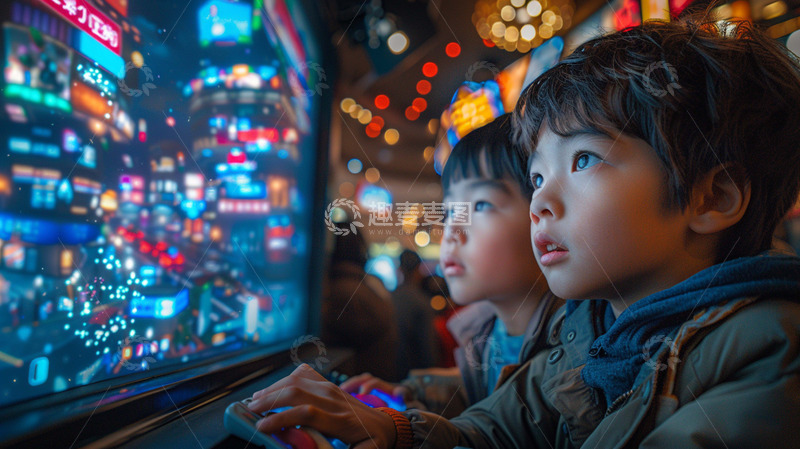 高清大图下载【趣麦麦图】儿童看着窗外的照片