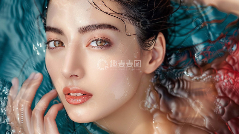 高清大图下载【趣麦麦图】水中的美女摄影
