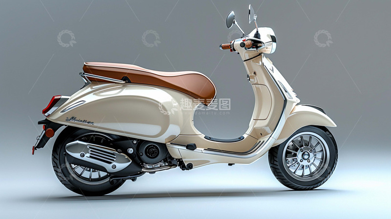 高清大图下载【趣麦麦图】黄色电动车侧面