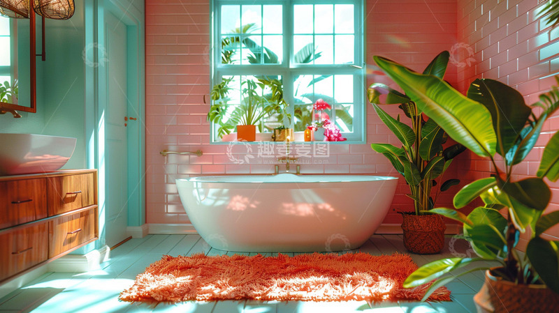 高清大图下载【趣麦麦图】粉色浴室室内设计