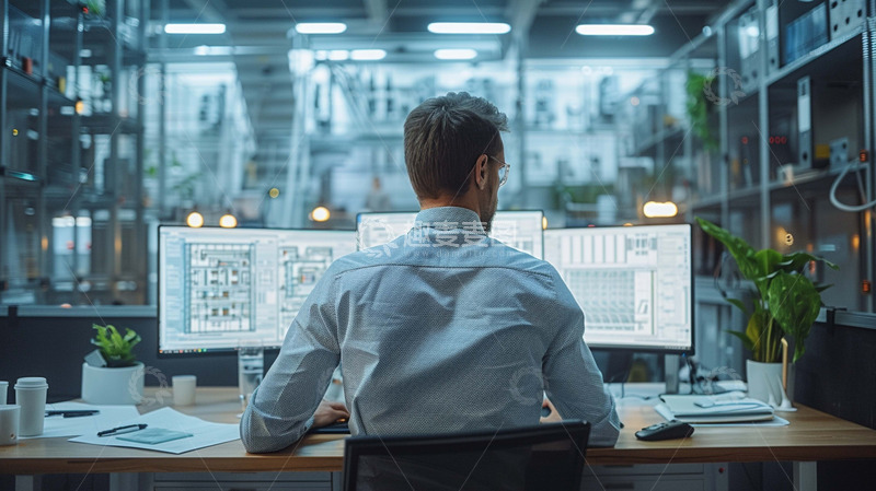 高清大图下载【趣麦麦图】在工作的男人背影