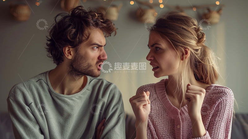 高清大图下载【趣麦麦图】情侣争吵摄影图