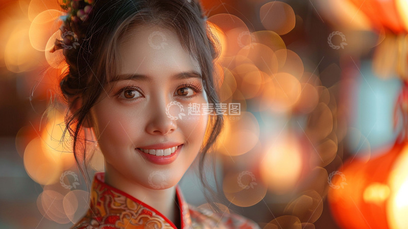 高清大图下载【趣麦麦图】中国旗袍女性