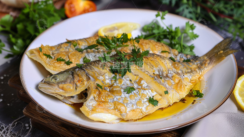 高清大图下载【趣麦麦图】香煎黄花鱼图片