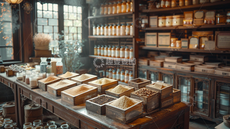 高清大图下载【趣麦麦图】中药铺内部摄影图