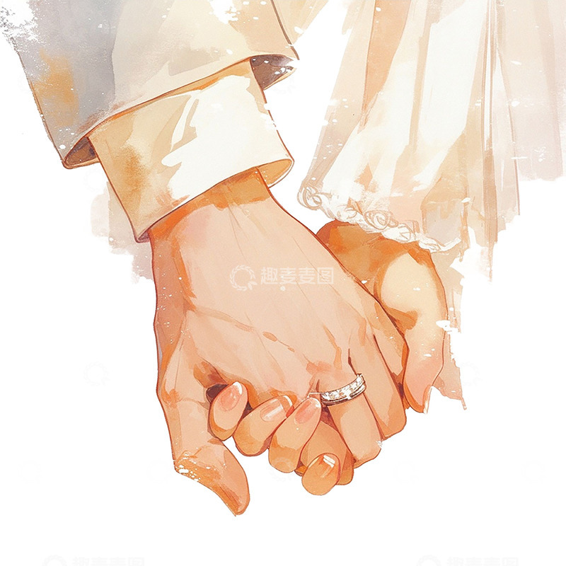 高清大图下载【趣麦麦图】情人节紧紧牵着的双手