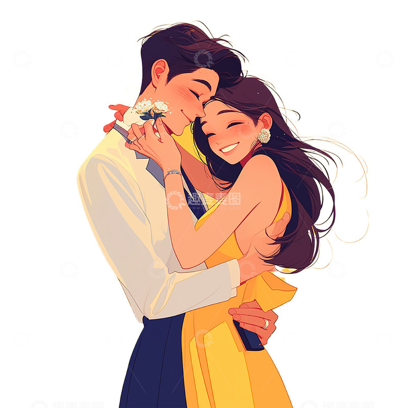 高清大图下载【趣麦麦图】情人节相拥的情侣