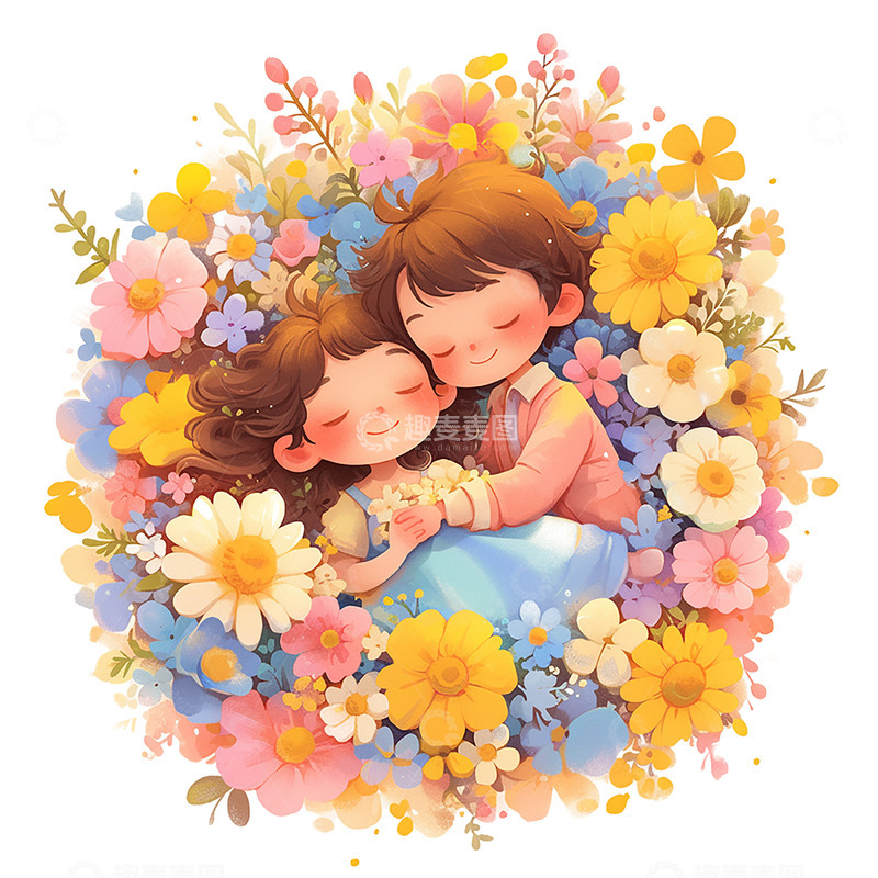 高清大图下载【趣麦麦图】花丛浪漫唯美情侣