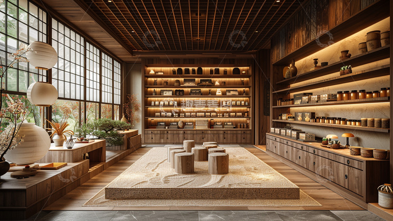 高清大图下载【趣麦麦图】室内设计效果图货架中药