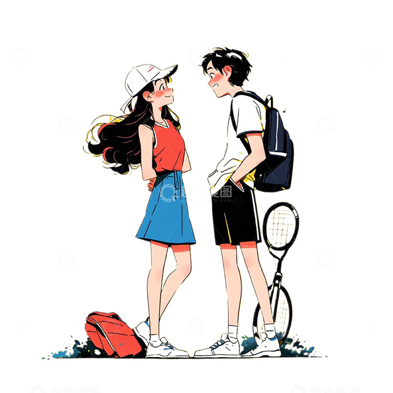 高清大图下载【趣麦麦图】情人节运动情侣