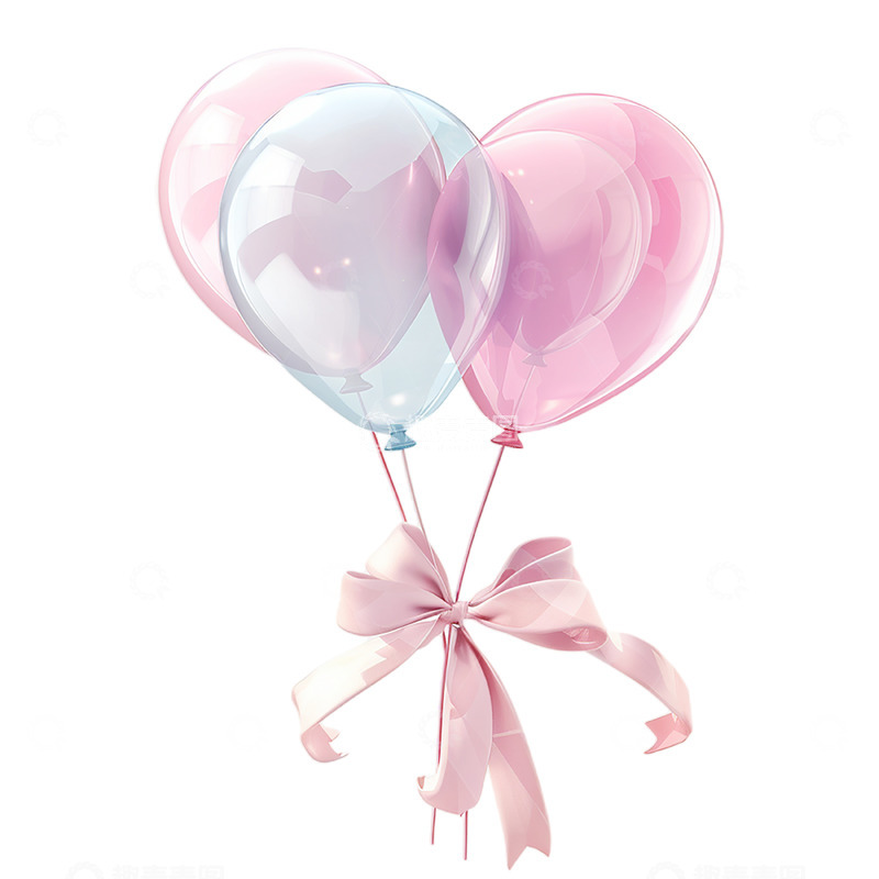 高清大图下载【趣麦麦图】绑丝带立体气球