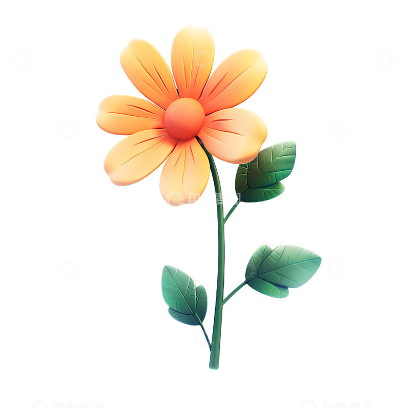 高清大图下载【趣麦麦图】黄色立体花朵