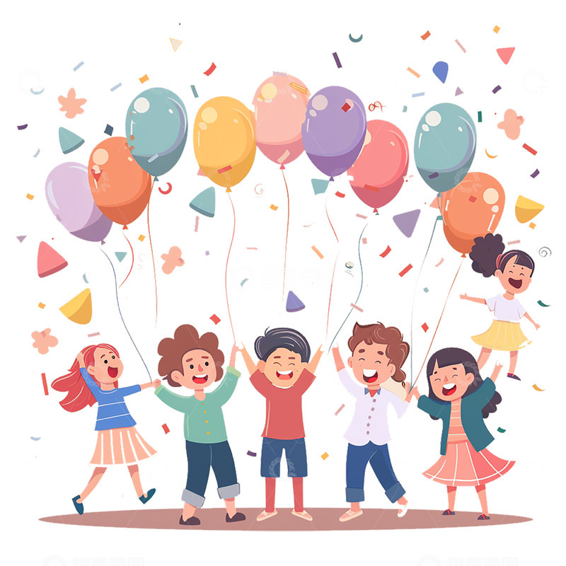 高清大图下载【趣麦麦图】六一欢呼的儿童