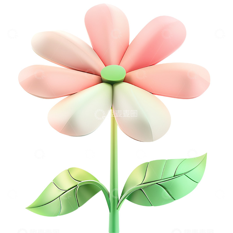 高清大图下载【趣麦麦图】卡通立体粉色花朵