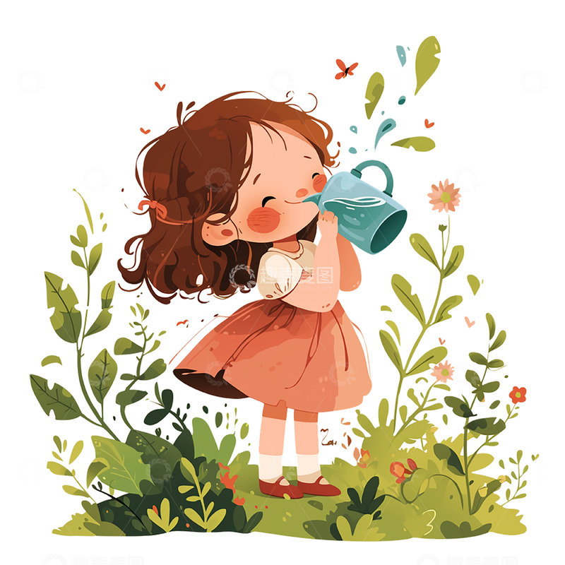 高清大图下载【趣麦麦图】夏日花草女孩