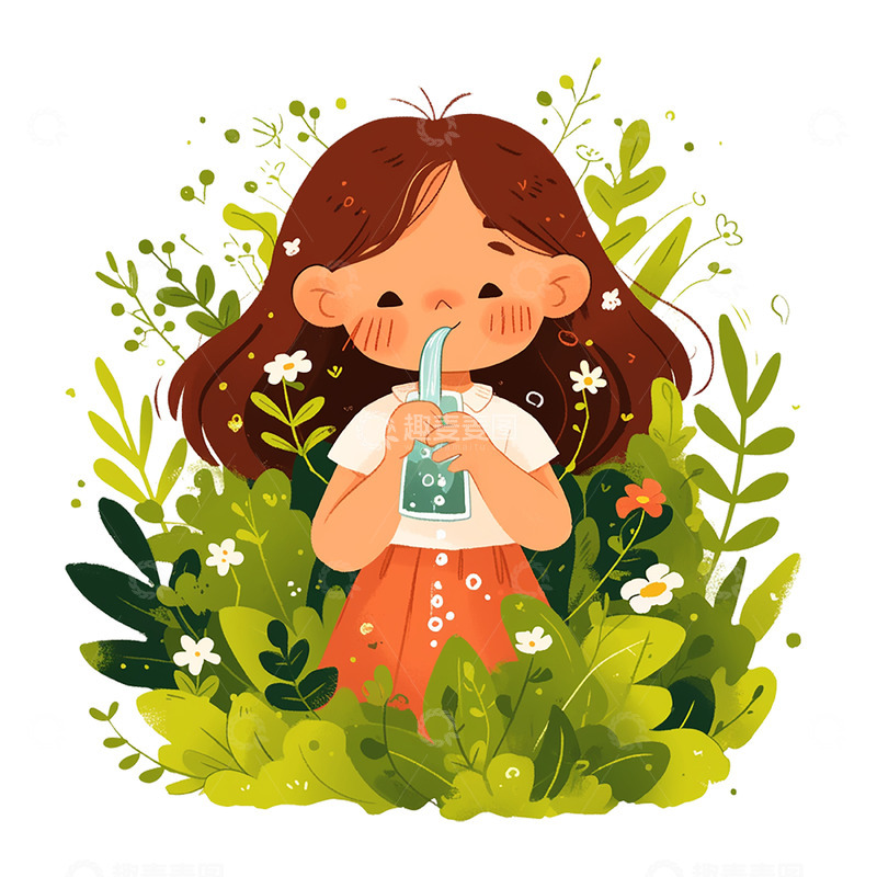 高清大图下载【趣麦麦图】卡通清新女孩