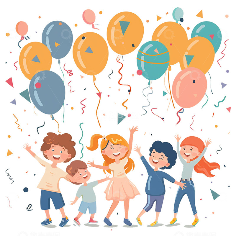 高清大图下载【趣麦麦图】卡通快乐六一小孩